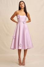 Camellia Strapless Dress in Pink
