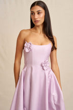 Camellia Strapless Dress in Pink