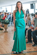 Cameo Dress in Emerald | Satin