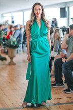 Cameo Dress in Emerald | Satin