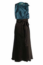 Two-Tone Camilla in Petrol Black Dresses Lucy Laurita - Leiela 