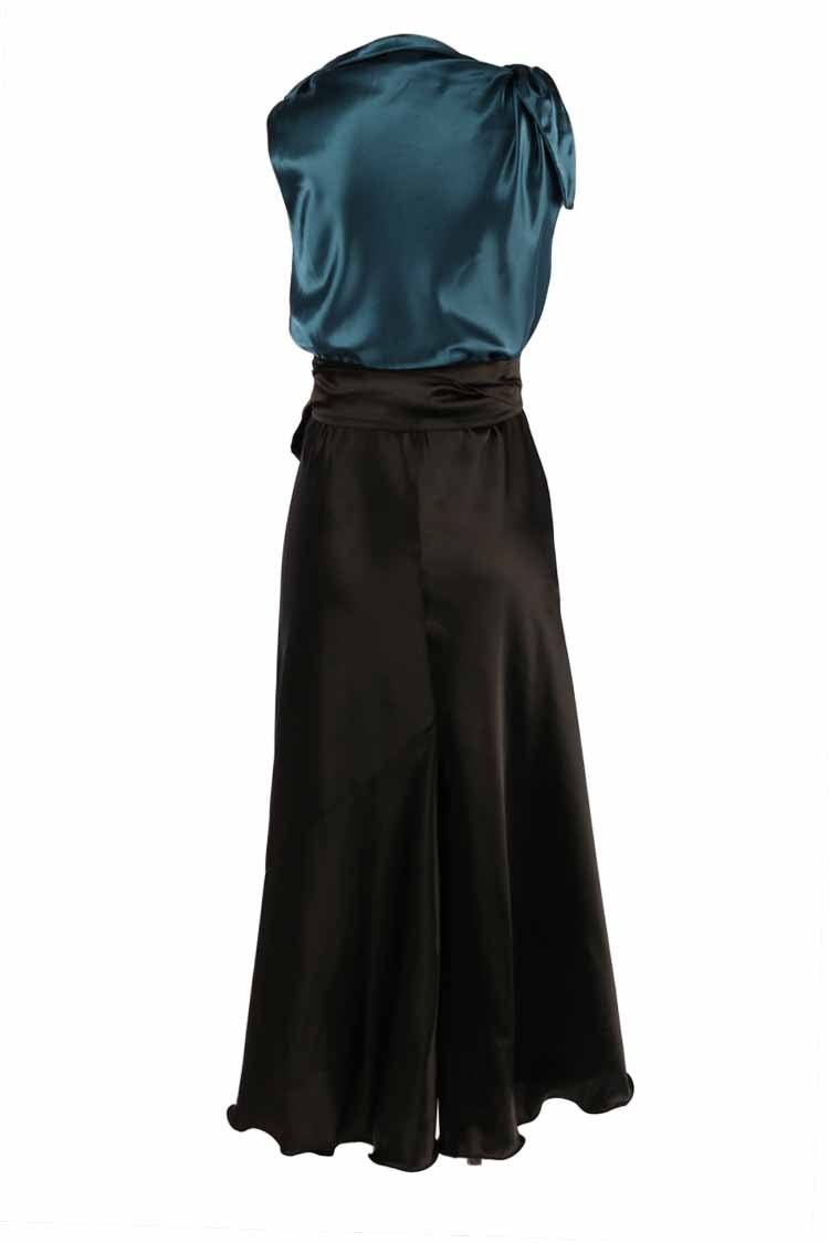 Two-Tone Camilla in Petrol Black Dresses Lucy Laurita - Leiela 