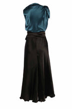 Two-Tone Camilla in Petrol Black Dresses Lucy Laurita - Leiela 