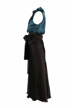 Two-Tone Camilla in Petrol Black Dresses Lucy Laurita - Leiela 