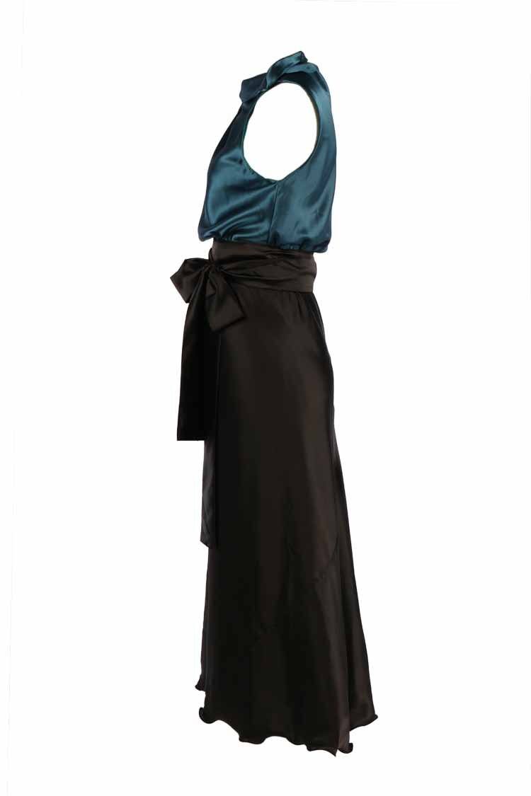 Two-Tone Camilla in Petrol Black Dresses Lucy Laurita - Leiela 