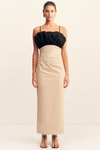 Campbell Bubble Bodice Midi Dress in Oat Milk | FINAL SALE