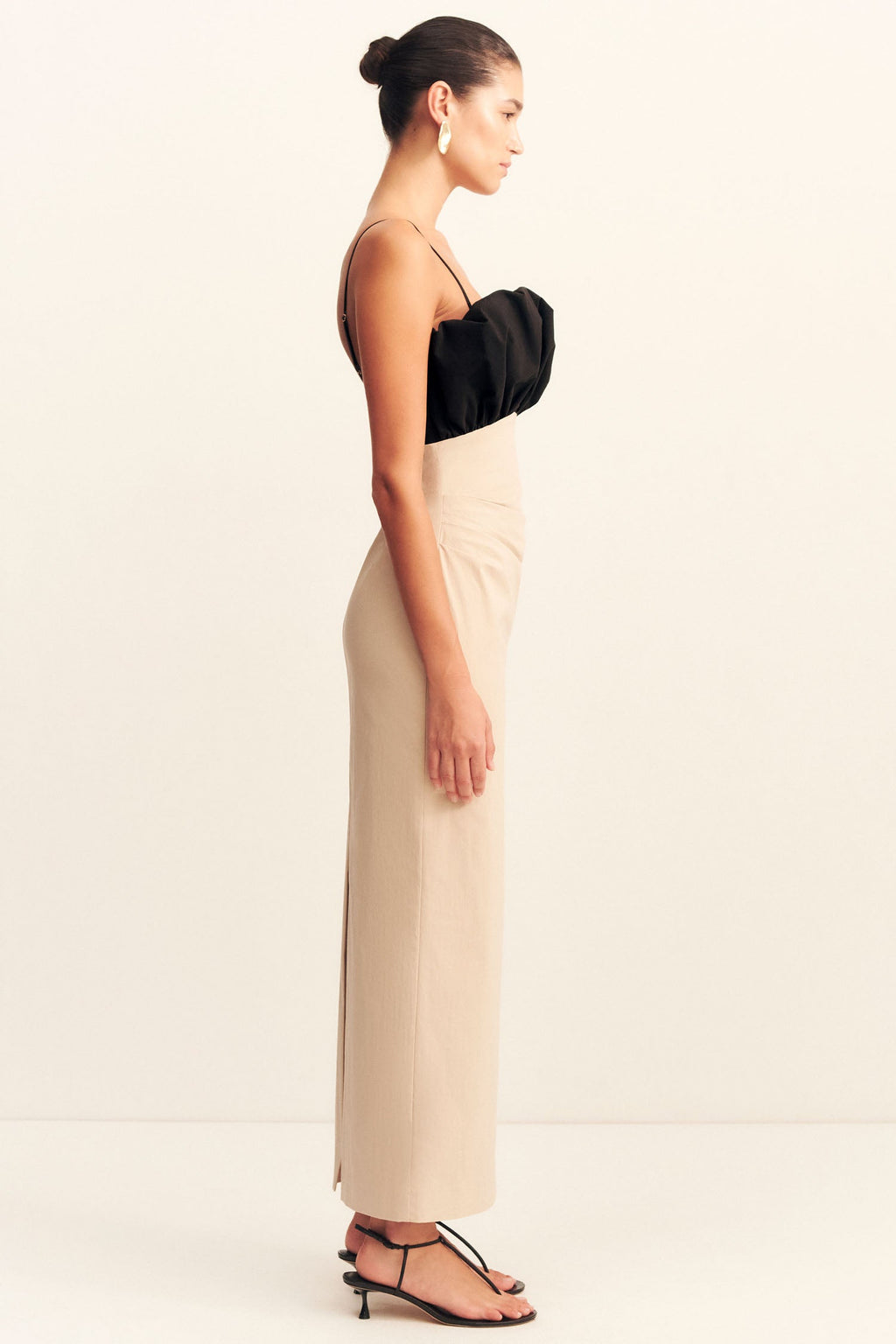 Campbell Bubble Bodice Midi Dress in Oat Milk | FINAL SALE