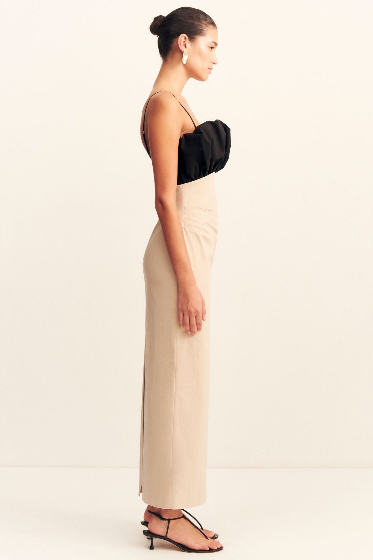 Campbell Bubble Bodice Midi Dress in Oat Milk | FINAL SALE