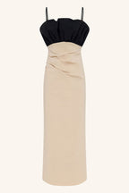 Campbell Bubble Bodice Midi Dress in Oat Milk | FINAL SALE