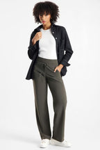 Candice Straight Pant in Dark Olive