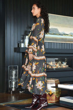 Candy Lane Dress in Charcoal Floral