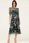 Cardelina Dress in Navy Aqua Lilac