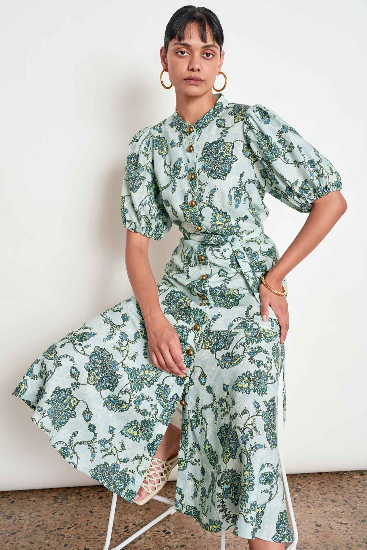 Cascade Dress in Fern Paisley