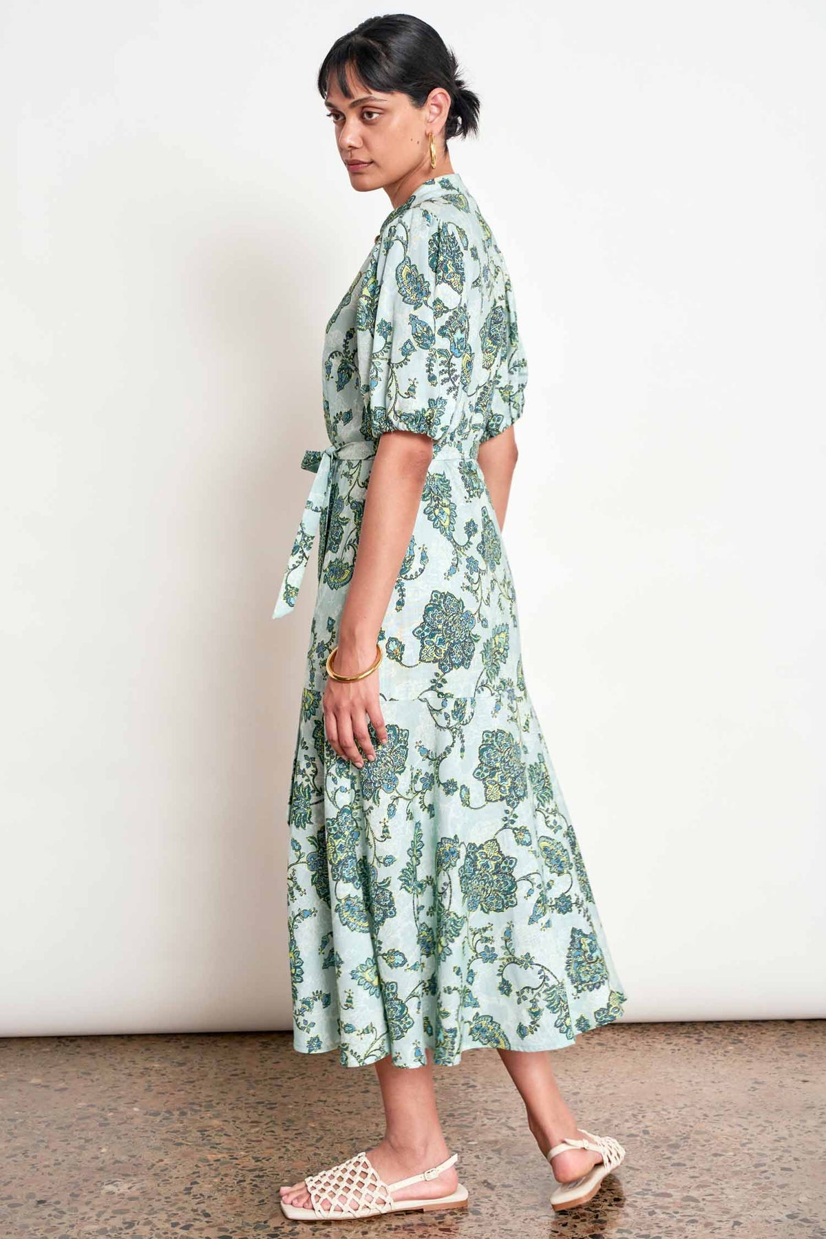 Cascade Dress in Fern Paisley