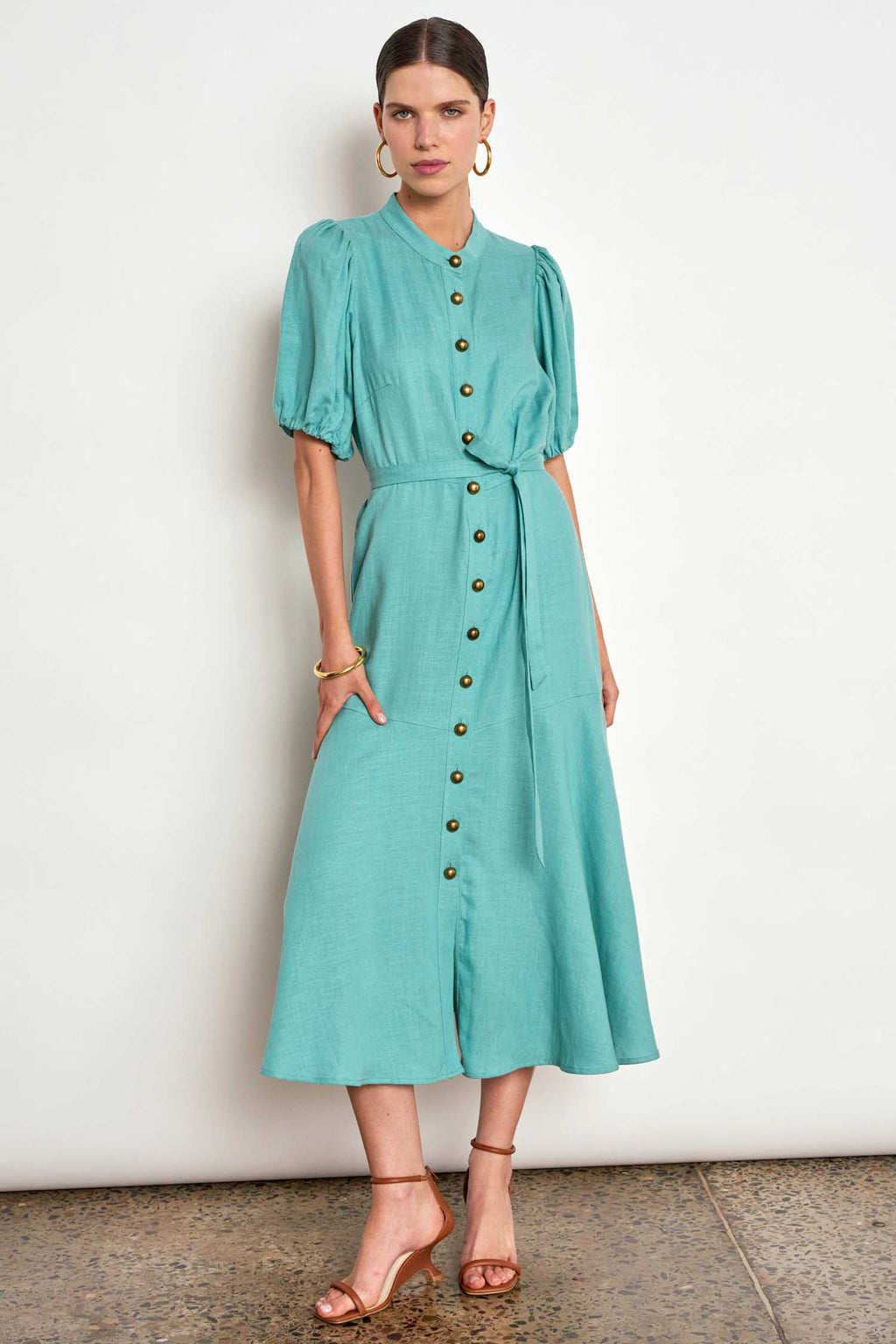Cascade Dress in Pistachio