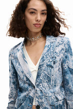 Cassi Blazer in Gris Azulado