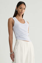 Celia Knit Top in Pale Blue Marle