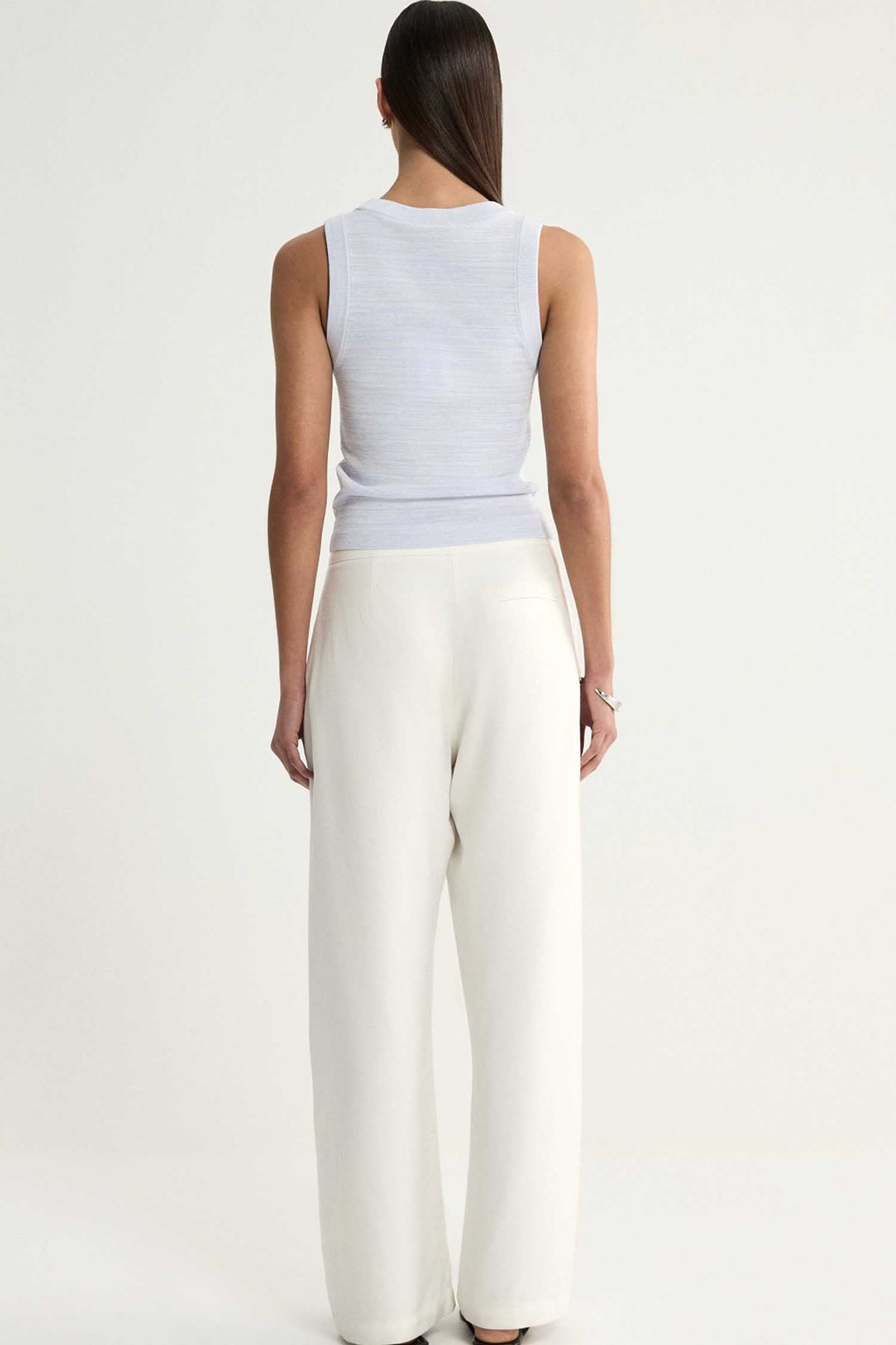 Celia Knit Top in Pale Blue Marle