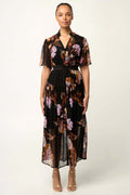 Ceres Sheer Chiffon Dress in Sunset Orchid