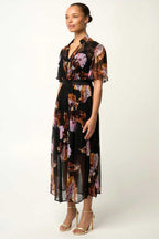 Ceres Sheer Chiffon Dress in Sunset Orchid