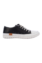 Chaser Punched Leather Sneakers in Black