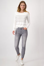 Chrome Jeans with Rhinestone Trim