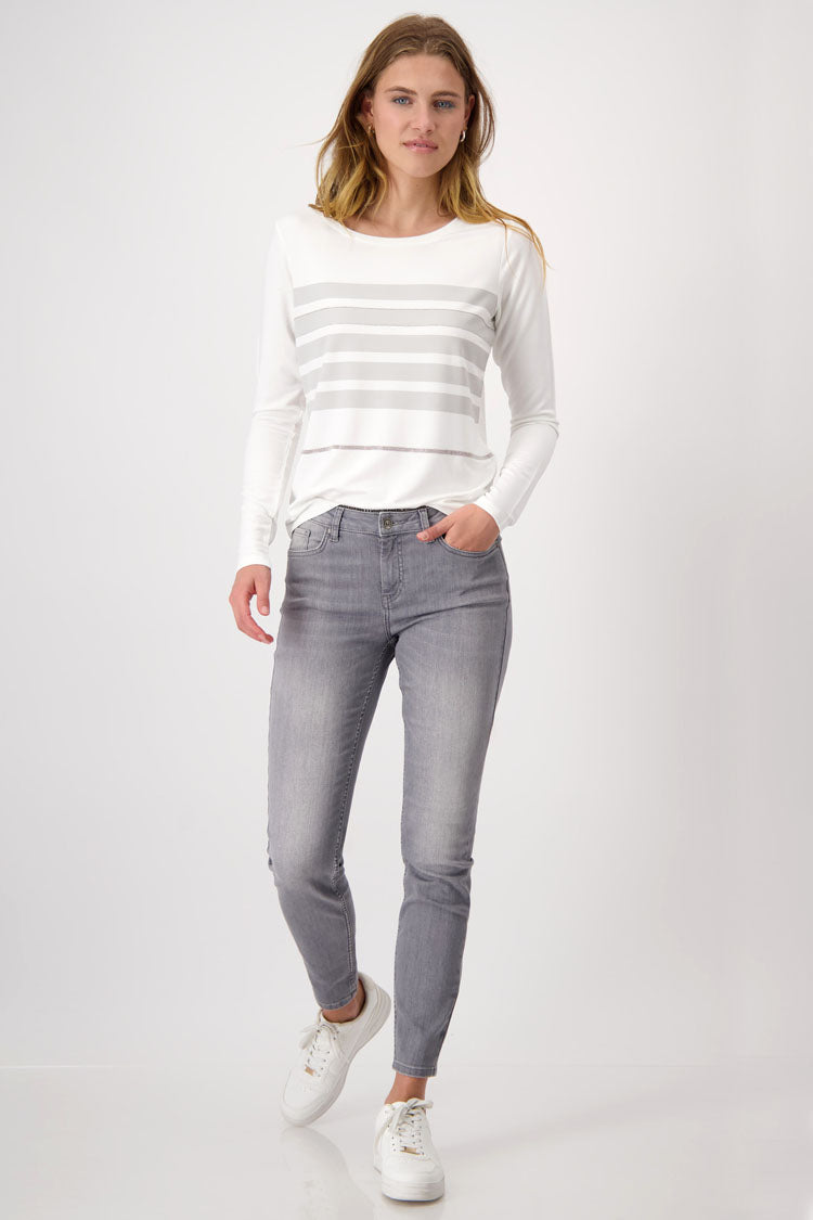 Chrome Jeans with Rhinestone Trim