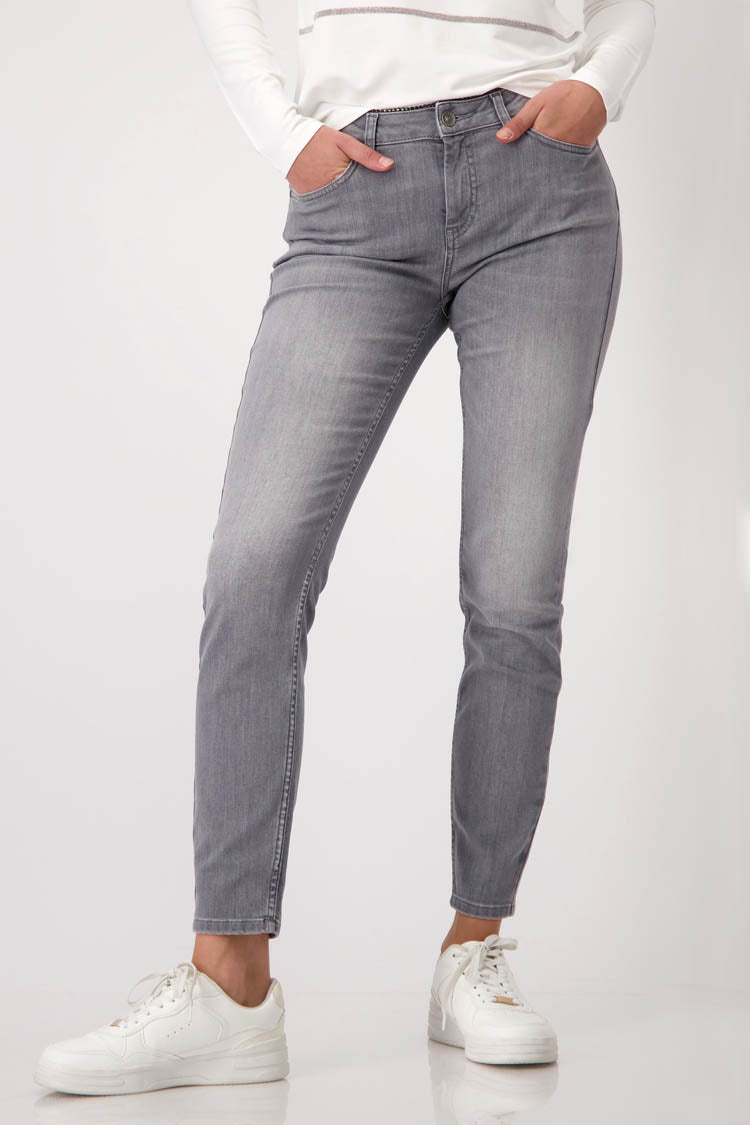 Chrome Jeans with Rhinestone Trim