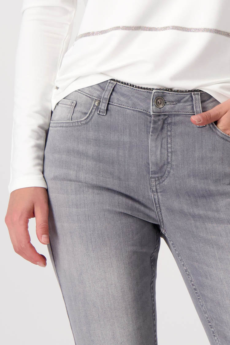 Chrome Jeans with Rhinestone Trim