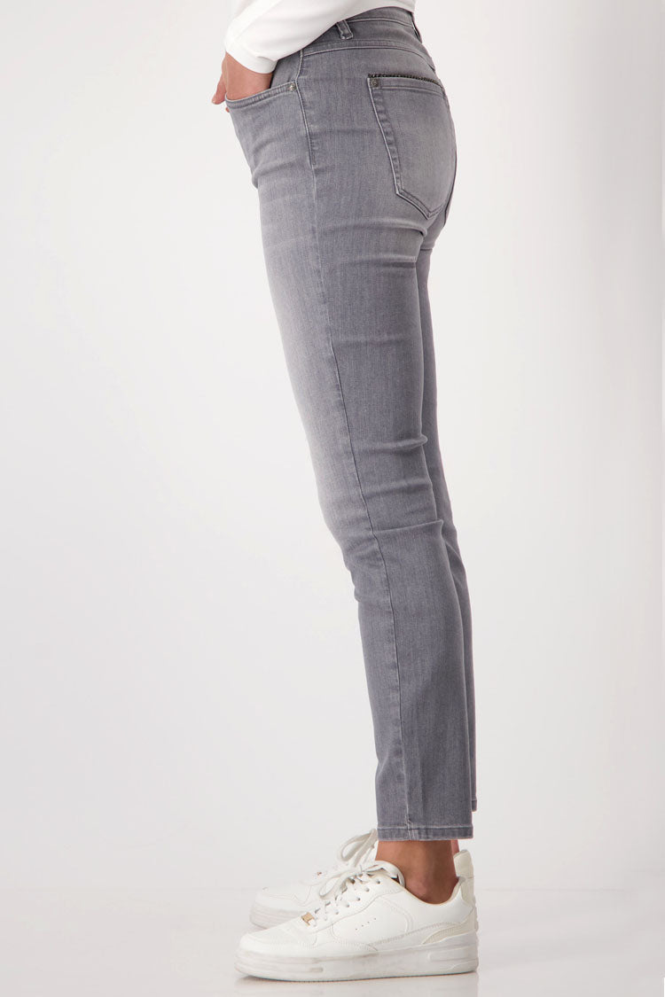 Chrome Jeans with Rhinestone Trim