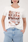 City Print T-Shirt in Cream