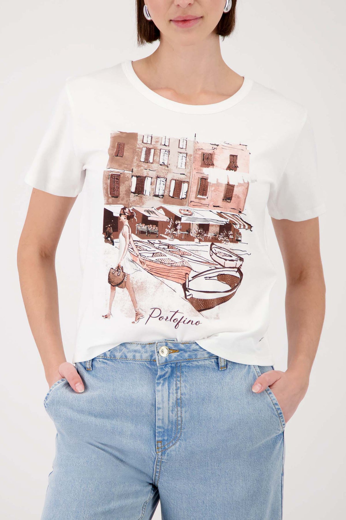 City Print T-Shirt in Cream