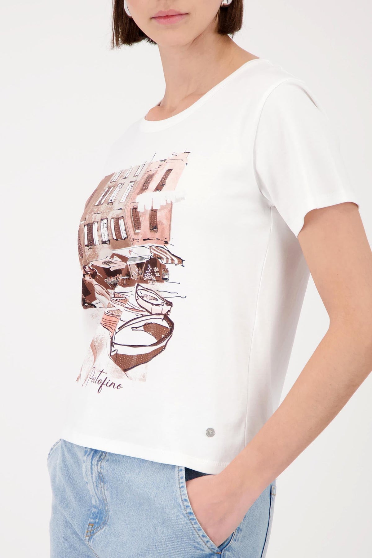 City Print T-Shirt in Cream