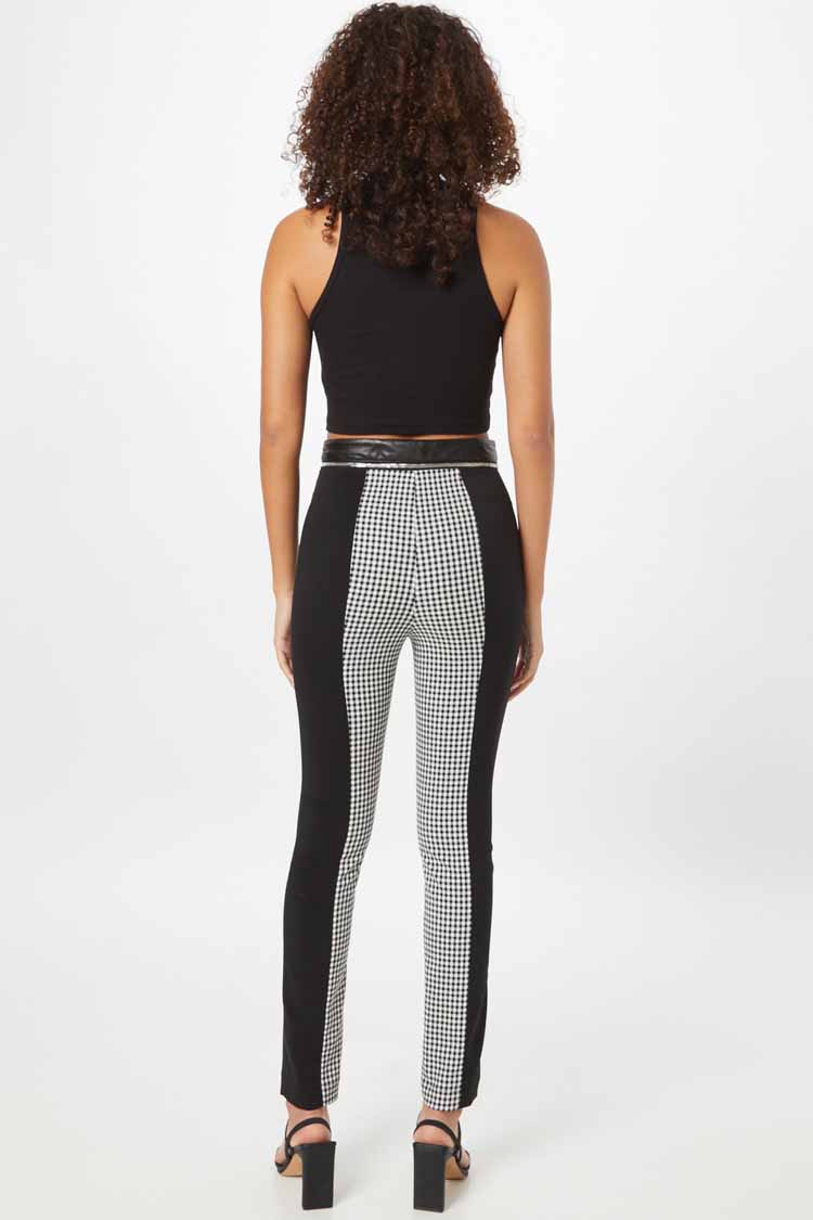 Colourblock Trousers in Gingham | FINAL SALE