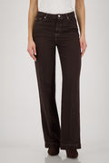 Contrast Seam Jeans in Dark Chocolate