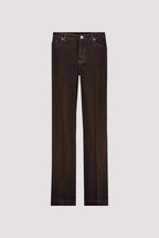 Contrast Seam Jeans in Dark Chocolate