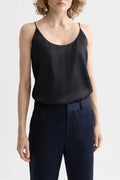 Core Jersey Woven Tank in Black