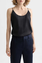 Core Jersey Woven Tank in Black
