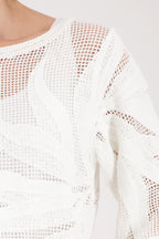 Cornelly Leaf Sweater in Cream
