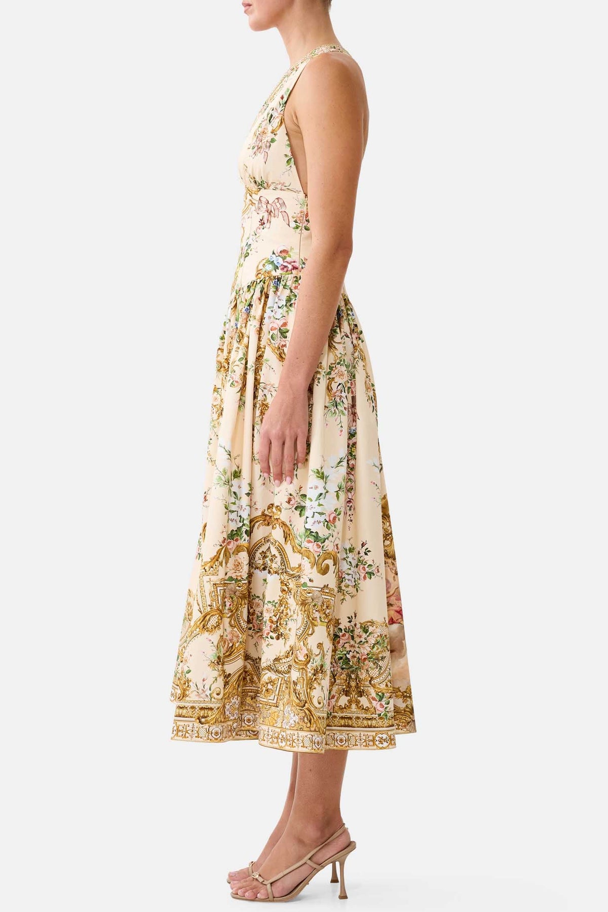 Corset Waist Midi Dress in A Certain Je Ne Sais Quoi