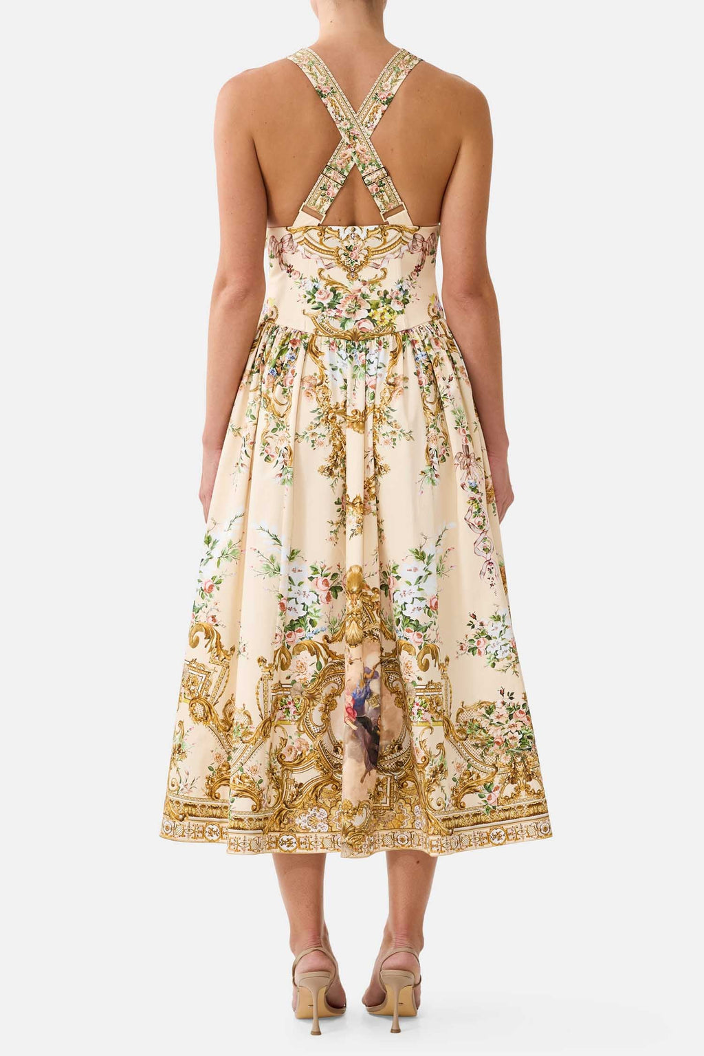 Corset Waist Midi Dress in A Certain Je Ne Sais Quoi