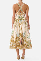 Corset Waist Midi Dress in A Certain Je Ne Sais Quoi