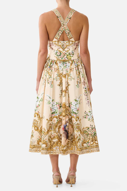 Corset Waist Midi Dress in A Certain Je Ne Sais Quoi