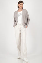 Cosy Knit Cardi w Sequins in Oyster Grey