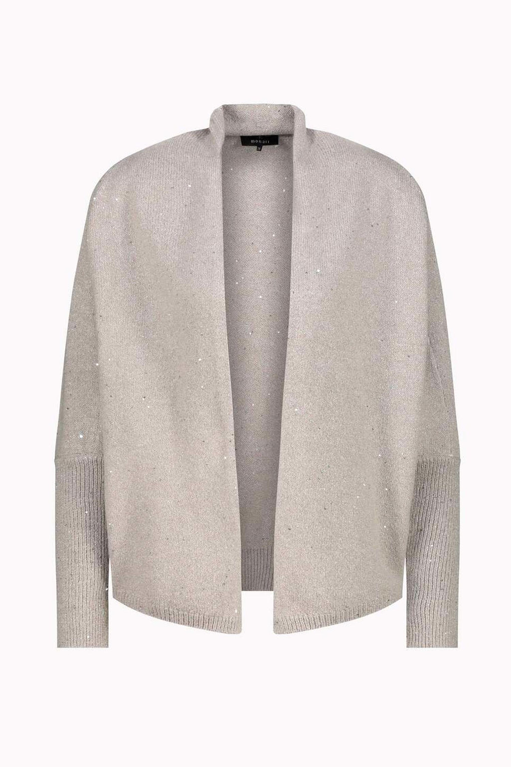 Cosy Knit Cardi w Sequins in Oyster Grey