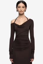 Court L/S Maxi Dress in Dark Chocolate