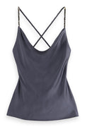 Cowlneck Camisole w Sequin Straps in Antra | FINAL SALE