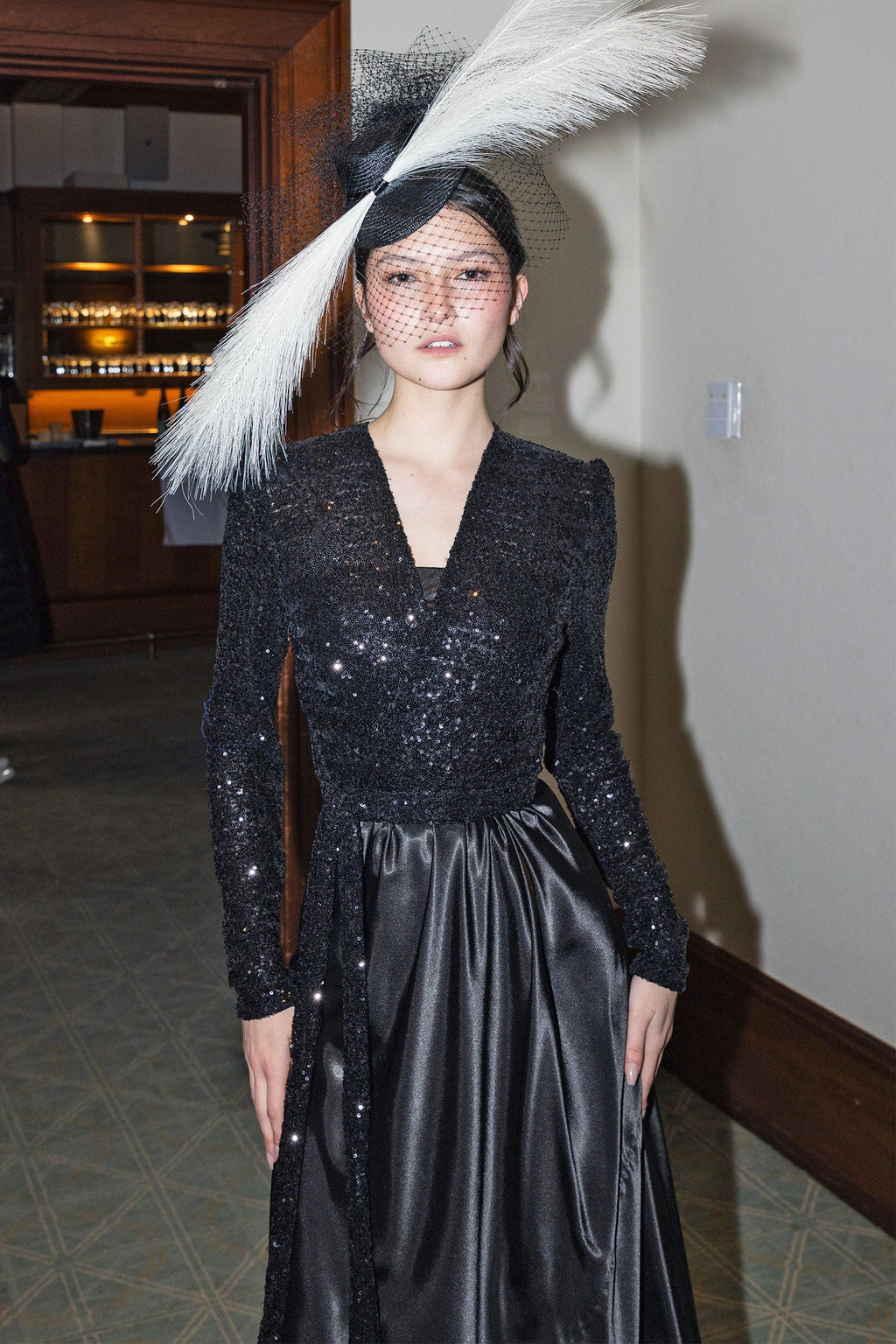 Crop Sequin Jacket in Black