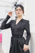 Crop Sequin Jacket in Black