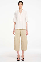 Crop Barrel Pant in Straw